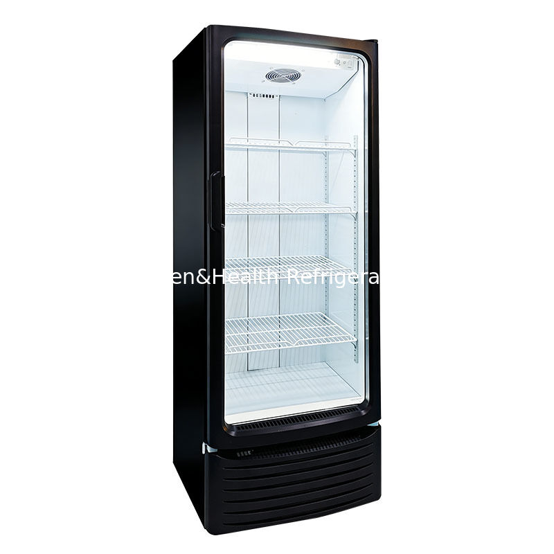 255L Volume Fan Cooling Auto Defrost Commercial Display Cooler Upright Drink Fridge for Convenience Stores
