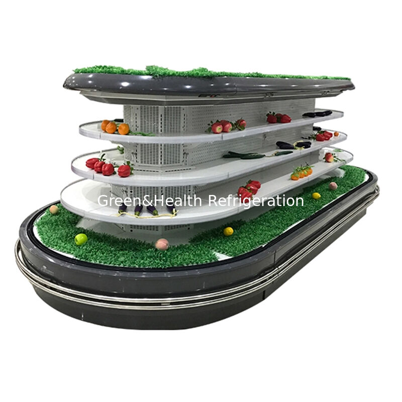 Chiller ouvert à plusieurs étages commercial avec éclairage LED automatique de dégel et économie d'énergie pour affichage au supermarché