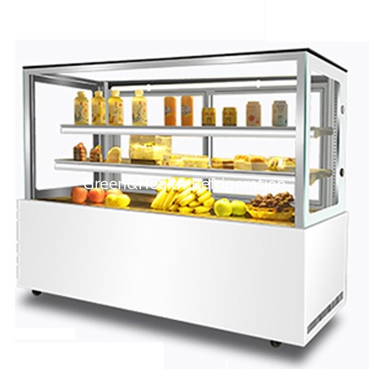Congélateur d'exposition à gâteaux en acier inoxydable à angle droit avec 3 étagères pour la réfrigération de pâtisseries