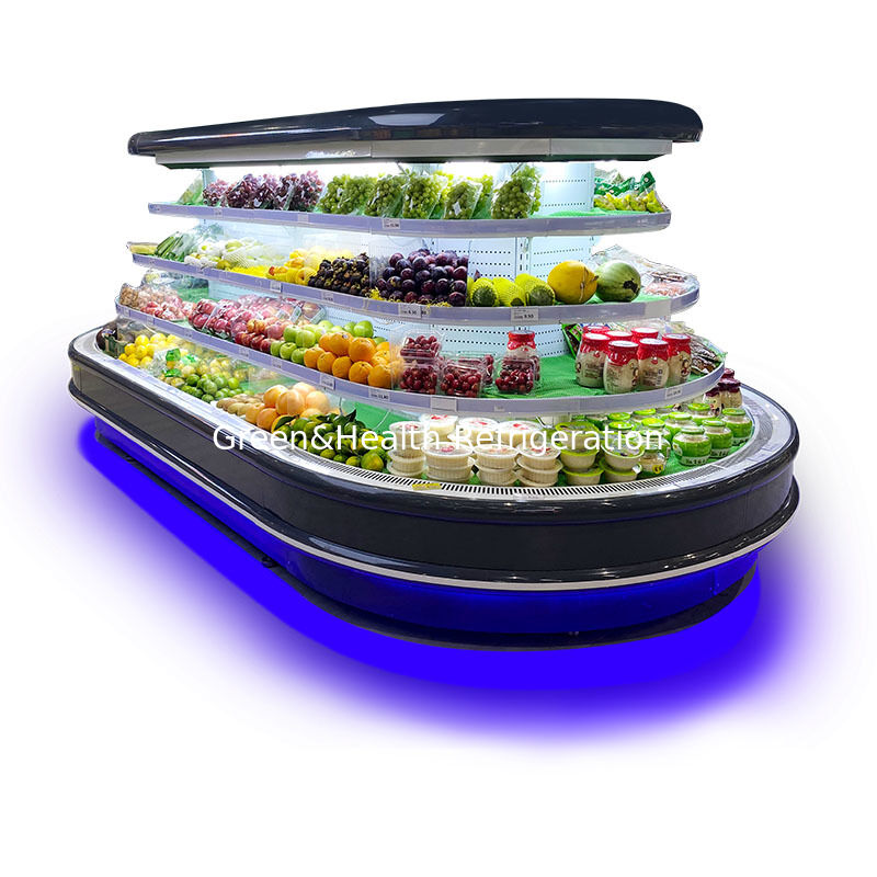 Supermarché Multideck Open Chiller avec éclairage LED de dégel automatique et réfrigérateur économe en énergie