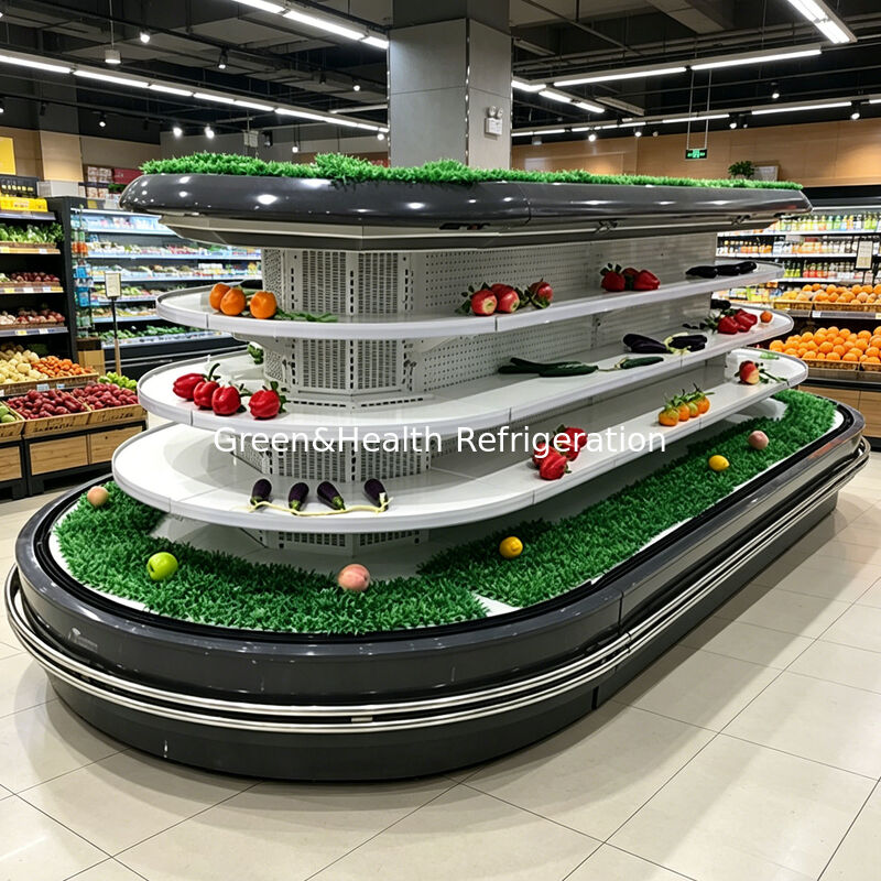 Supermarché Multideck Open Chiller avec éclairage LED de dégel automatique et réfrigérateur économe en énergie