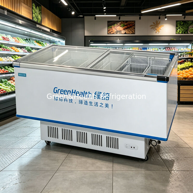 Congélateur coffre vertical de grande capacité avec compresseur Danfoss et dégivrage automatique pour usage commercial