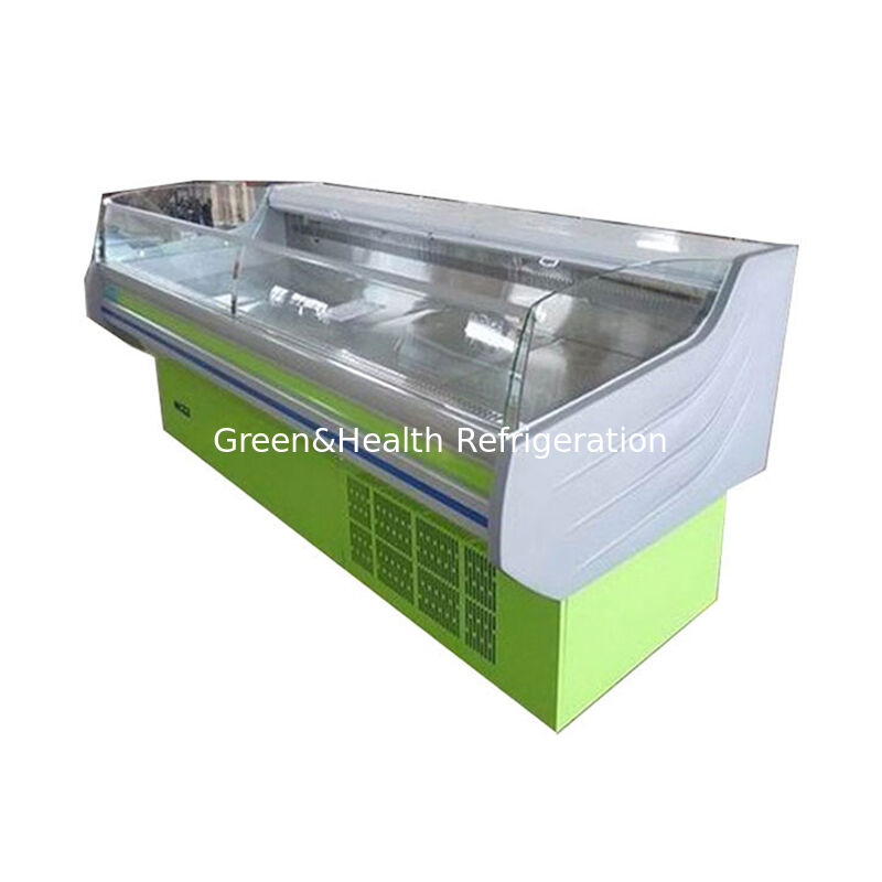 Congélateur à affichage de viande en acier inoxydable avec lumière LED et dégel automatique pour utilisation commerciale