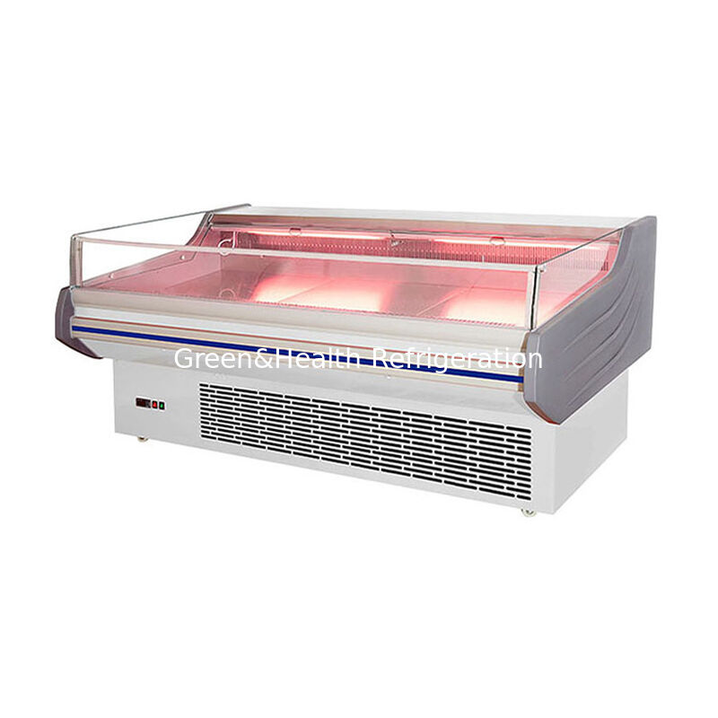 Congélateur à affichage de viande en acier inoxydable avec lumière LED et dégel automatique pour utilisation commerciale