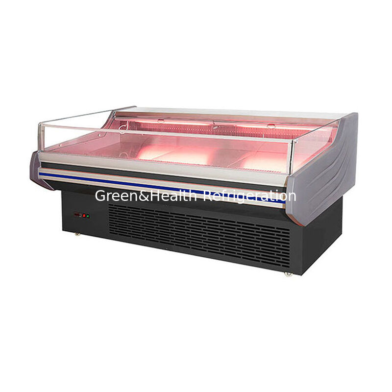 Congélateur à affichage de viande en acier inoxydable avec lumière LED et dégel automatique pour utilisation commerciale