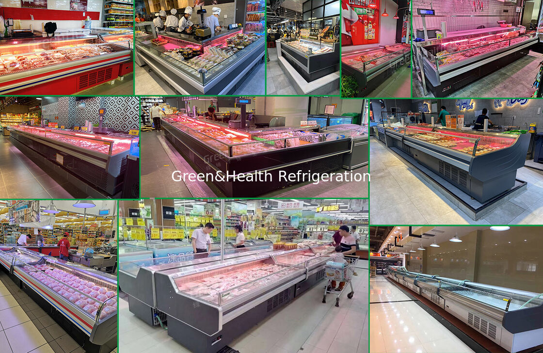 congélateur à écran ouvert horizontal en acier inoxydable de 800L pour réfrigérateur à viande congélateur commercial