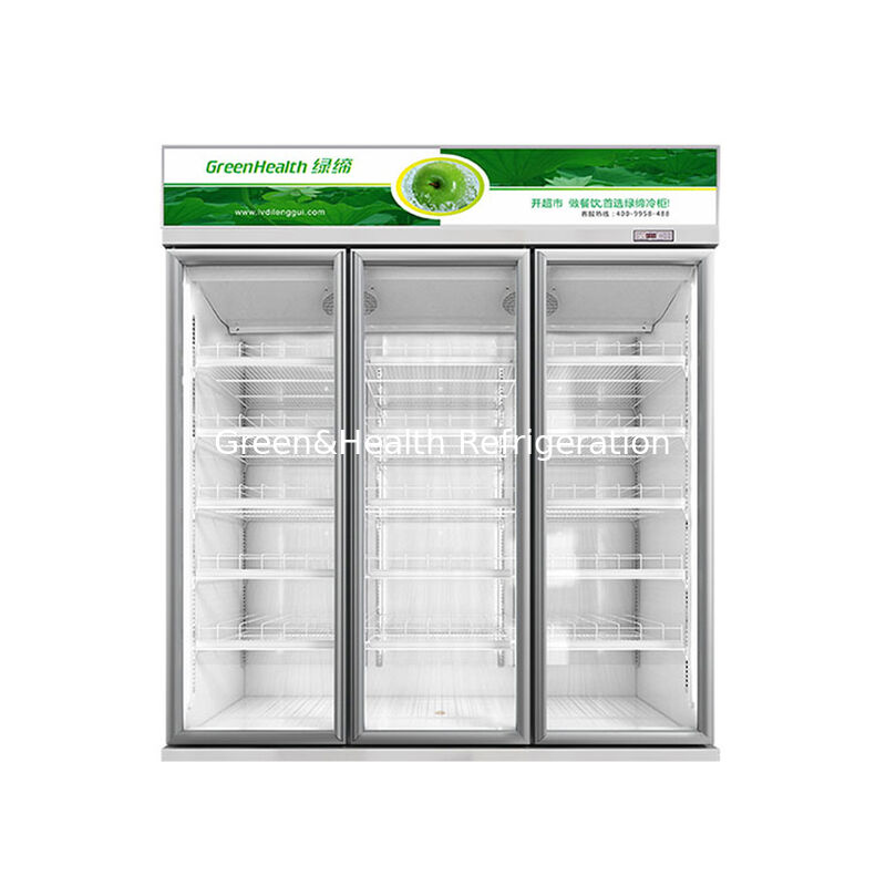 GreenHealth LG-1000W réfrigérateur commercial à 3 portes pour boissons gazeuses, unité à monture supérieure, 0 ̊10°C