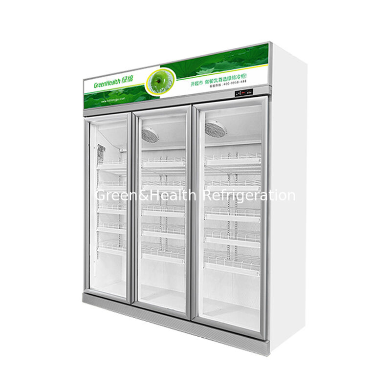 GreenHealth LG-1000W réfrigérateur commercial à 3 portes pour boissons gazeuses, unité à monture supérieure, 0 ̊10°C