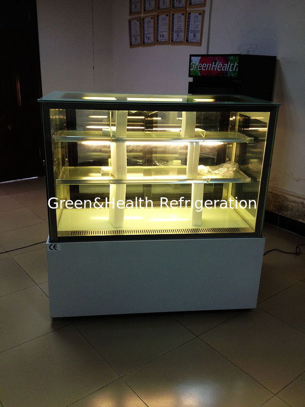 Double réfrigérateur en verre de porte de dessert 1,2 mètres, congélateur R134a d'affichage du gâteau 540W