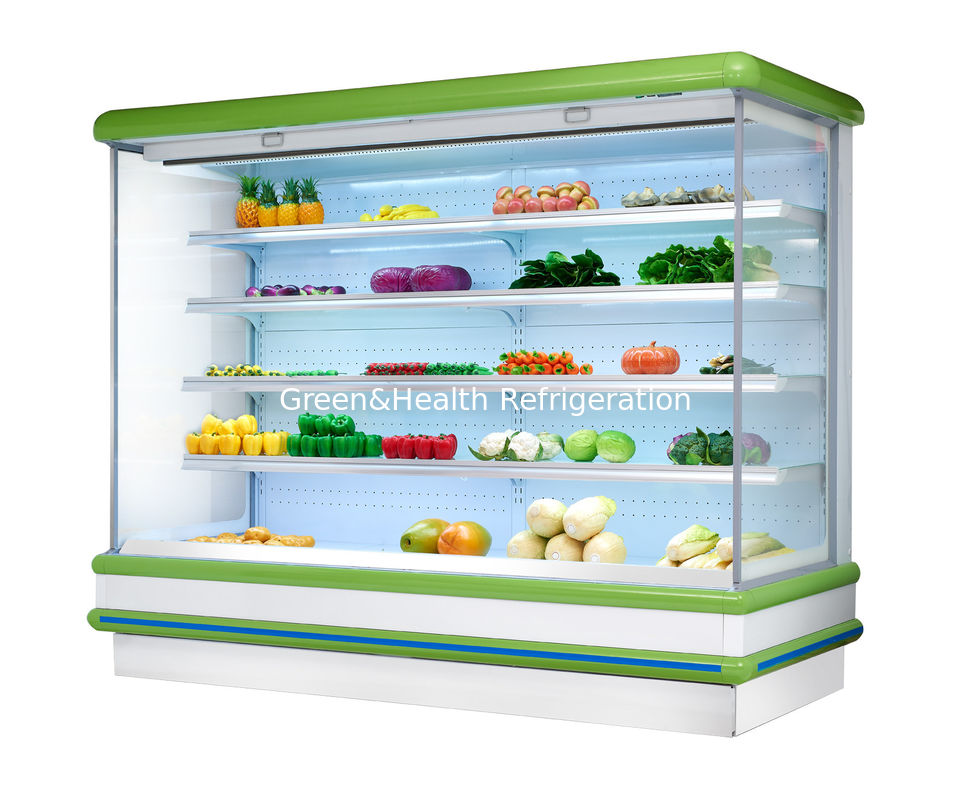 Le réfrigérateur embrochable d'affichage ouvert multi de plate-forme de fruit de supermarché branchent le type réfrigérateur à couvercle serti d'affichage