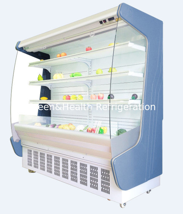 Le réfrigérateur ouvert de visage de message publicitaire vertical de congélateur de supermarché de Cabinet de rideau aérien