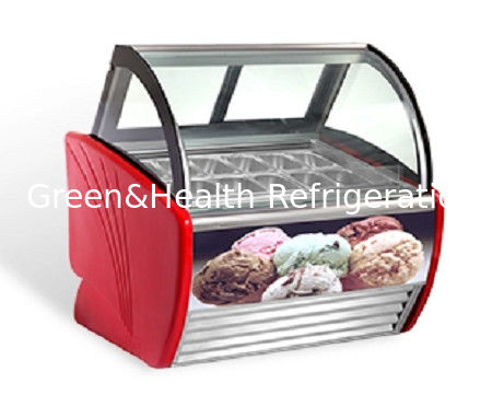 Rouge Vert Noir Couleur courbe Porte coulissante Display glace congélateur