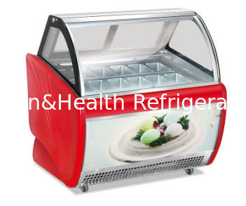 Rouge Vert Noir Couleur courbe Porte coulissante Display glace congélateur