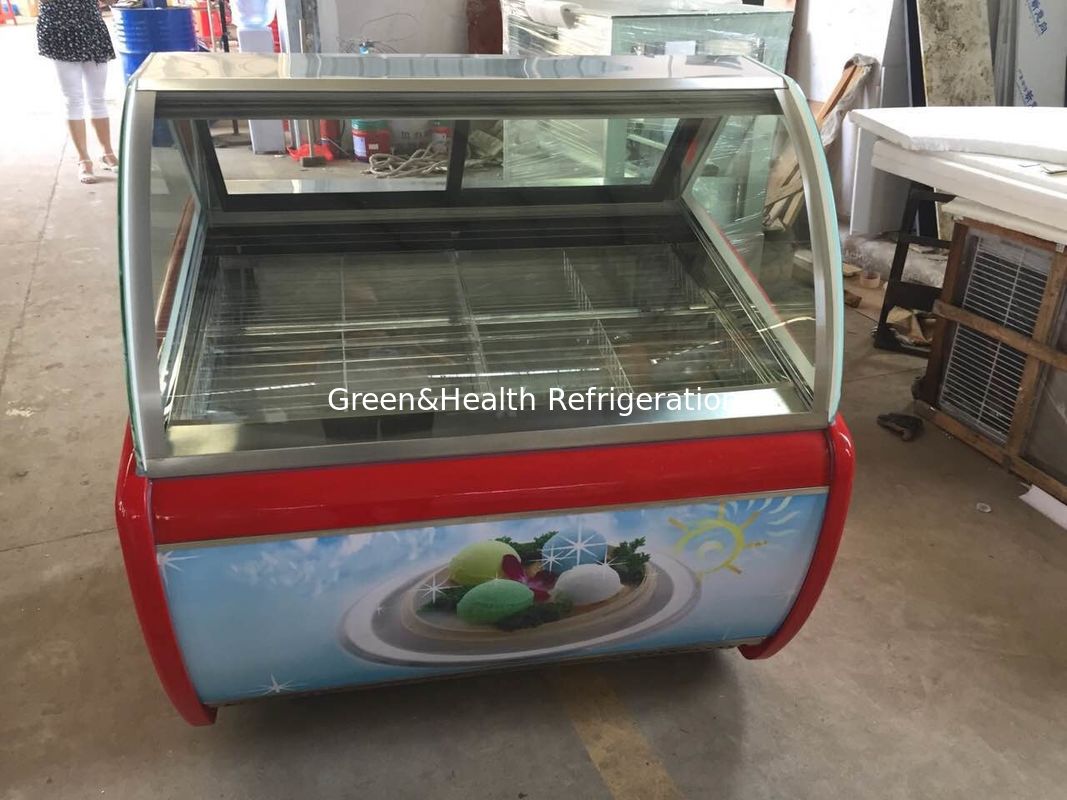 Congélateur à écran de glace avec compresseur Danfoss en verre anti-brouillard et refroidissement dynamique de l'air