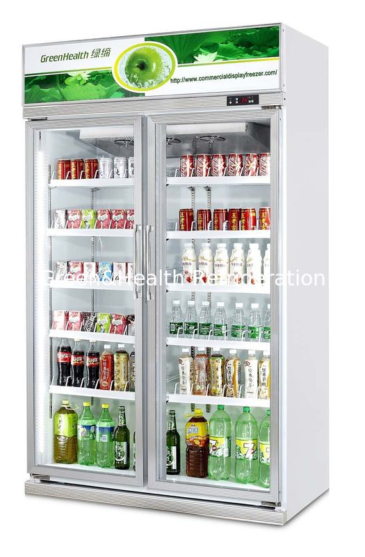 Refroidisseur de boissons commerciaux de 480L avec compresseur Danfoss et réfrigérateur à porte en verre à régulation de température de 0 à 10°C