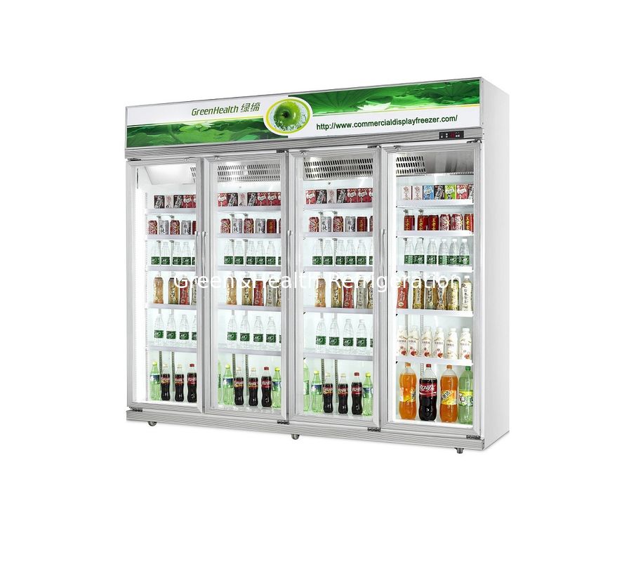 Refroidisseur de boissons commerciaux de 480L avec compresseur Danfoss et réfrigérateur à porte en verre à régulation de température de 0 à 10°C