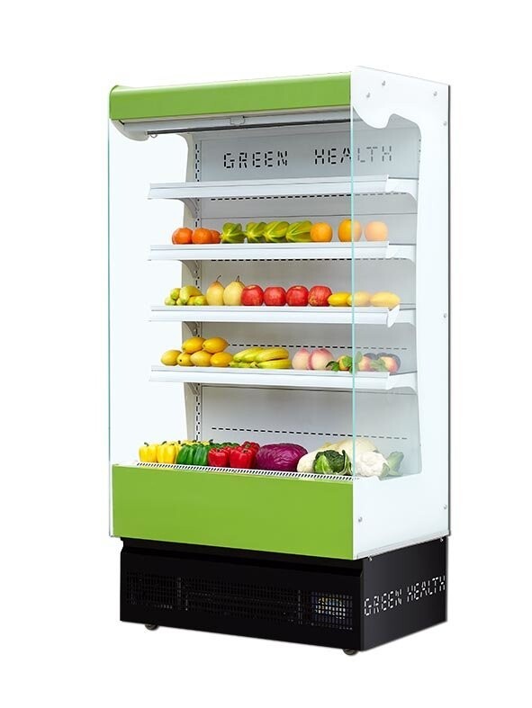 La couleur verte de réfrigérateur ouvert réglable droit de Multideck adaptent aux besoins du client