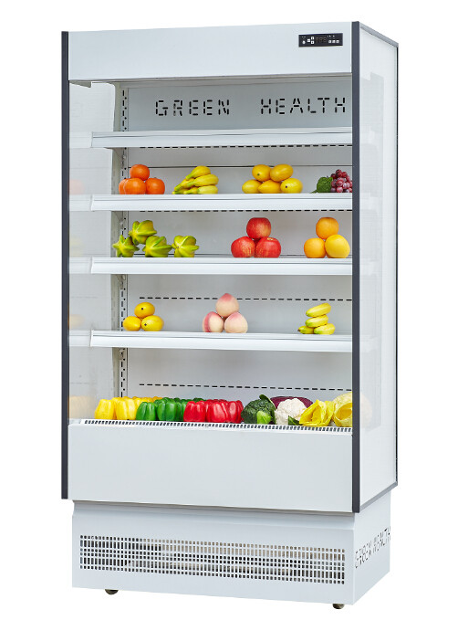 Réfrigérateurs ouverts de chocolat aérodynamique de conception pour le magasin, 4 couches