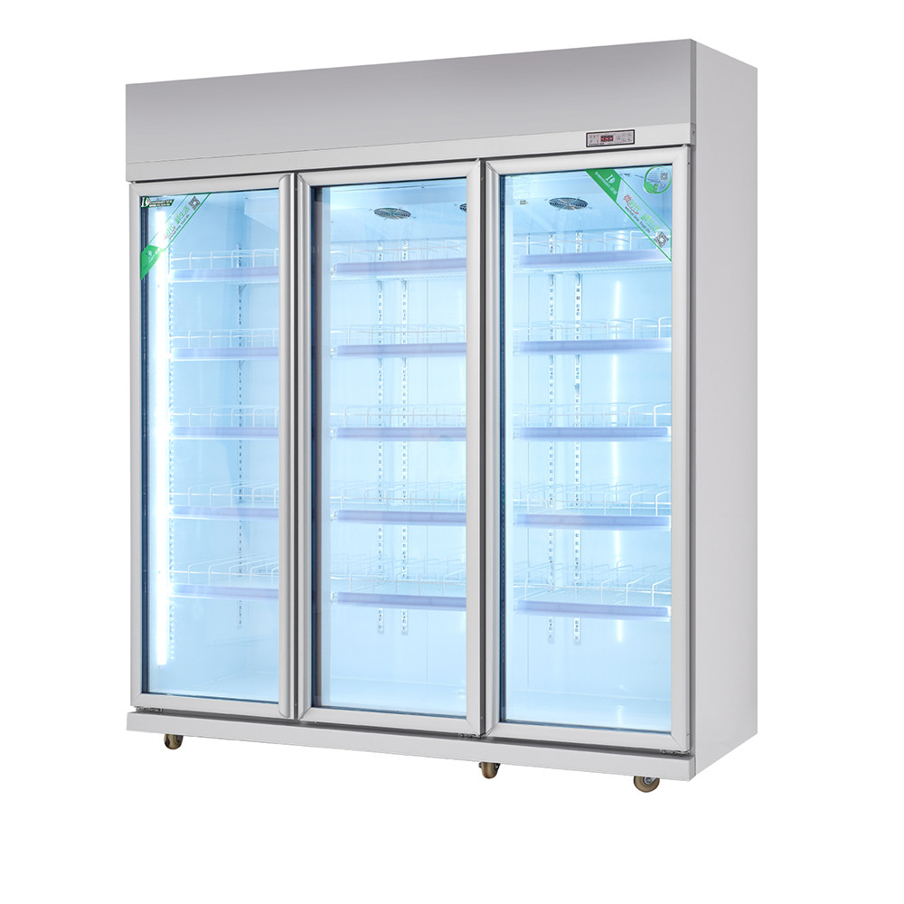 Congélateur en verre vertical d'affichage de porte avec le refroidissement dynamique/étalage réfrigéré d'affichage de viande