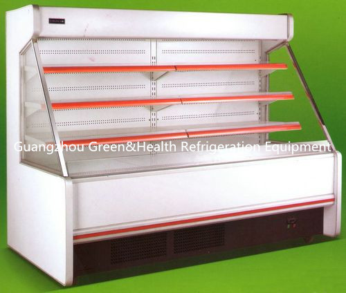 Le réfrigérateur ouvert rouge 4 de Multideck d'acier inoxydable pose 3000mm pour le magasin