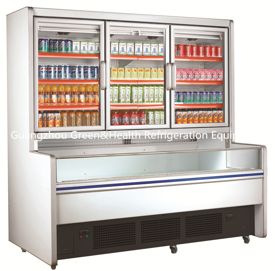 Réfrigérateur commercial libre d'affichage de boisson de 3 portes pour le mail