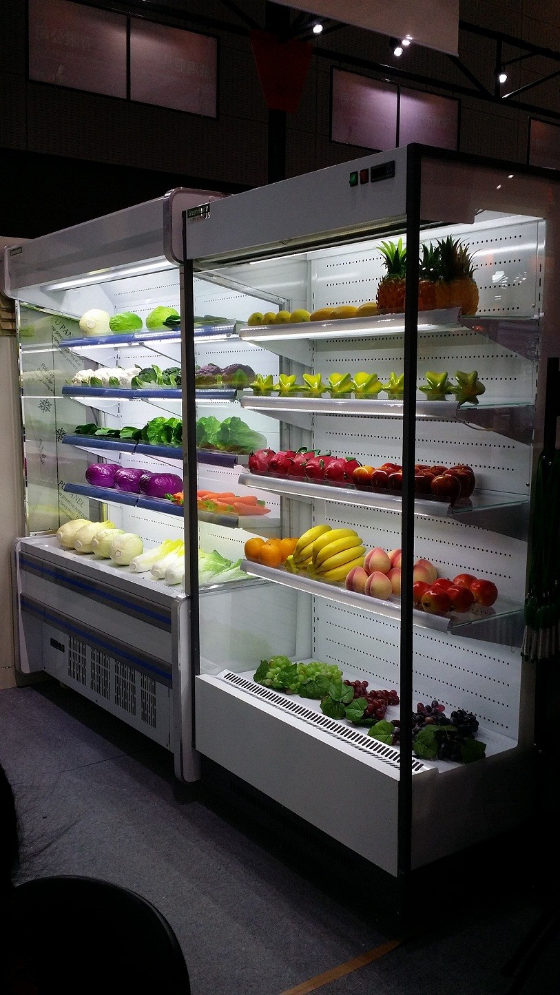 Plein petit étalage en verre d'affichage de fruits de réfrigérateur de Multideck pour le magasin commode