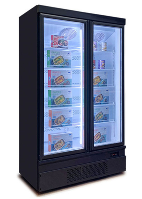 Couleur noire 1 réfrigérateur en verre de supermarché de congélateur de la porte 2 3 pour la conservation des aliments