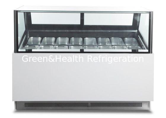 Verre carré saveurs de l'étalage 16 d'affichage de crème glacée de -22 degrés pour Gelato