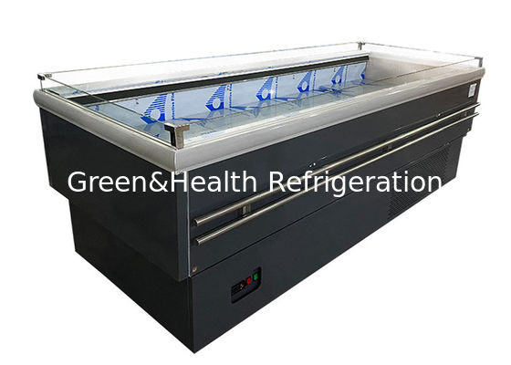 Grand congélateur commercial d'île d'affichage d'équipement de refroidissement à couvercle serti pour le magasin