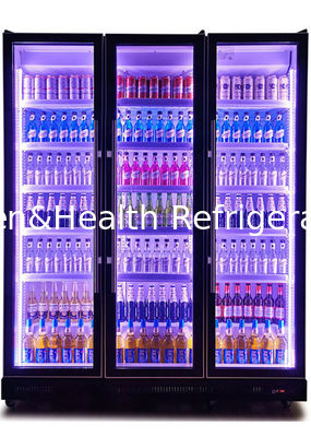 Réfrigérateurs en verre noirs verticaux d'affichage de bière de porte avec le système de refroidissement de fan