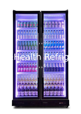 Réfrigérateur commercial à affichage de boissons avec porte en verre de grande capacité 800 L/1 200 L avec portes en verre trempé antibuée triple couche et système de refroidissement par air intelligent