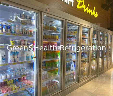 Refroidisseur commercial de bière de réfrigérateur de boisson de porte en verre à la mode de supermarché