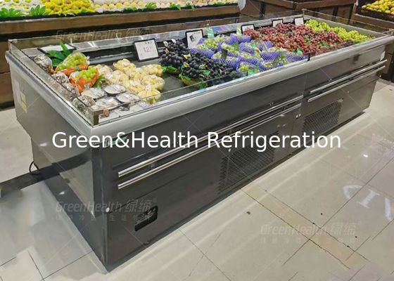 Type ouvert d'île de refroidisseur d'affichage de magasin de fruit d'approvisionnement d'usine pour l'usage commercial