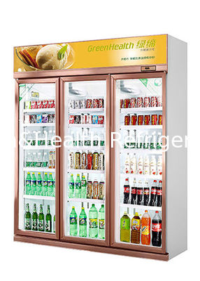 Réfrigérateur d'affichage de boisson de supermarché avec la porte en verre de rebond d'individu