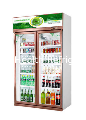 Refroidisseur d'étalage de boisson de porte de Champagne Supermarket Display Fridge Glass