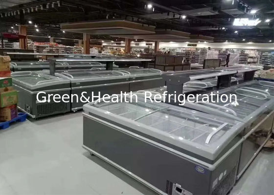 Équipement commercial de refroidissement statique de réfrigérateur de congélateur de coffre d'île pour la crème glacée