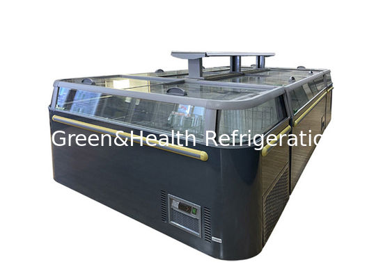 Congélateur congelé commercial de cartel d'île de porte en verre de glissement de congélateur d'île de supermarché de -18~-22℃