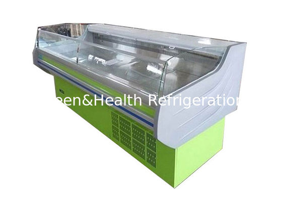 Tableau d'affichage de poissons viande de fruits de mer vitrine de réfrigérateur pour supermarché congélateur horizontal