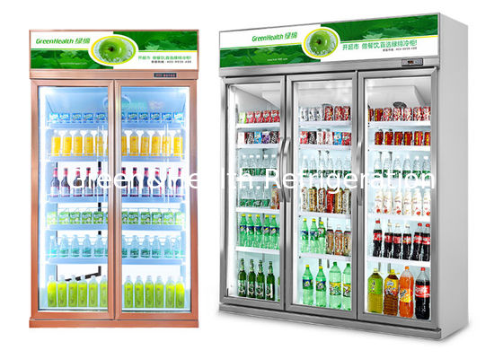 Commercial refroidisseur de bière vertical portes double verre refroidisseur à affichage de Coca-Cola froid