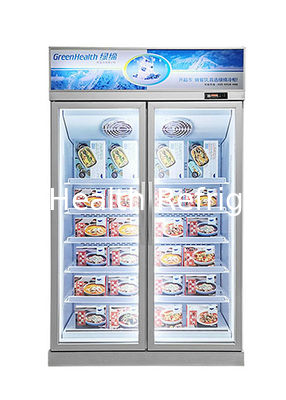 Greenhealth Commercial Porte en verre argenté Porte de congélateur verticale