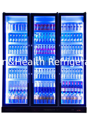 660L Commercial Display Freezer Vert Santé Éblouissante Noir Réfrigérateur