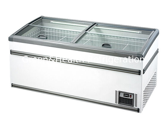 Congélateur îlot commercial de 1040L avec dégivrage automatique et réfrigérant R290 pour présentation en supermarché
