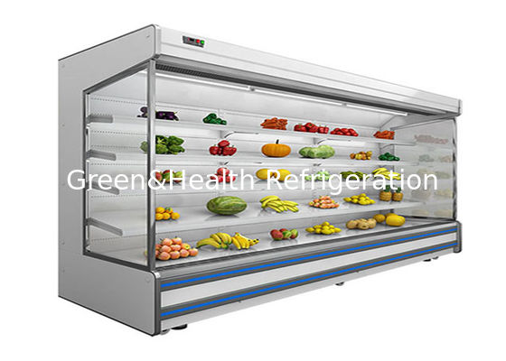 Chiller ouvert multideck réglable à 4 niveaux avec ventilateur de refroidissement et rideau de nuit pour les supermarchés