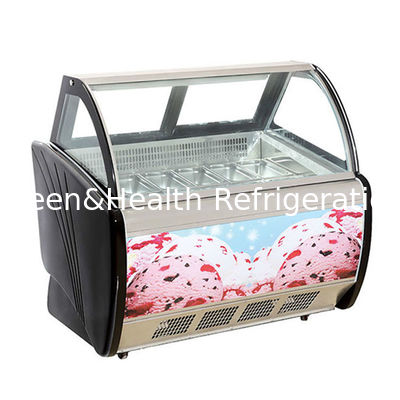 12 Pans Couleur grise Italian Gelato Display Congélateur Pour la crème glacée