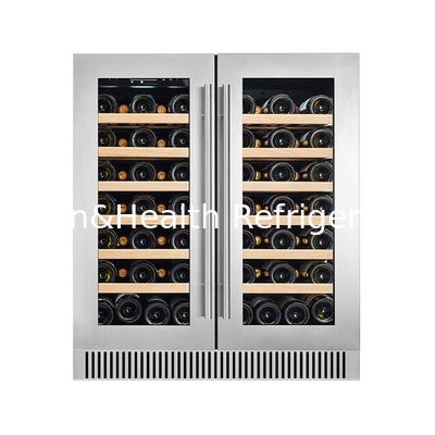 Certificat ETL mode double zone SS double porte vitrée refroidisseur de vin rouge avec 180L 68 bouteilles