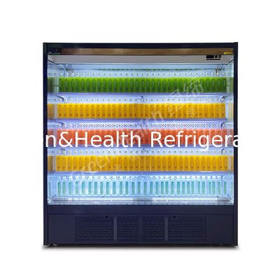 Éclairage LED R22 Multideck Chiller ouvert vitrine refroidisseur avec rideau de nuit 4 étagères
