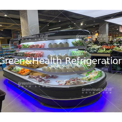 Affichage de marchandises personnalisées de l'île Cabinet rond Multideck Open Chiller