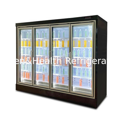 Ventilateur de refroidissement automatique à ressort à l' arrière porte vitrée verticale congélateur marchand réfrigérateur