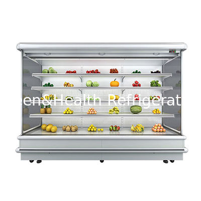12 pieds de long magasin d'épicerie Multideck Open Chiller Display réfrigérateur avec éclairage LED