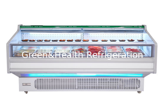 congélateur à écran ouvert horizontal en acier inoxydable de 800L pour réfrigérateur à viande congélateur commercial